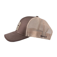 Load image into Gallery viewer, AR Flag Patch Trucker Hat - Brown w/Tan Mesh
